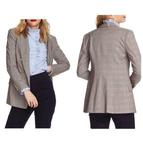 Court & Rowe Plaid Pockets Double Breasted Blazer